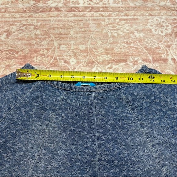 Denim Floral Printed Flare Skirt - Picture 7 of 7